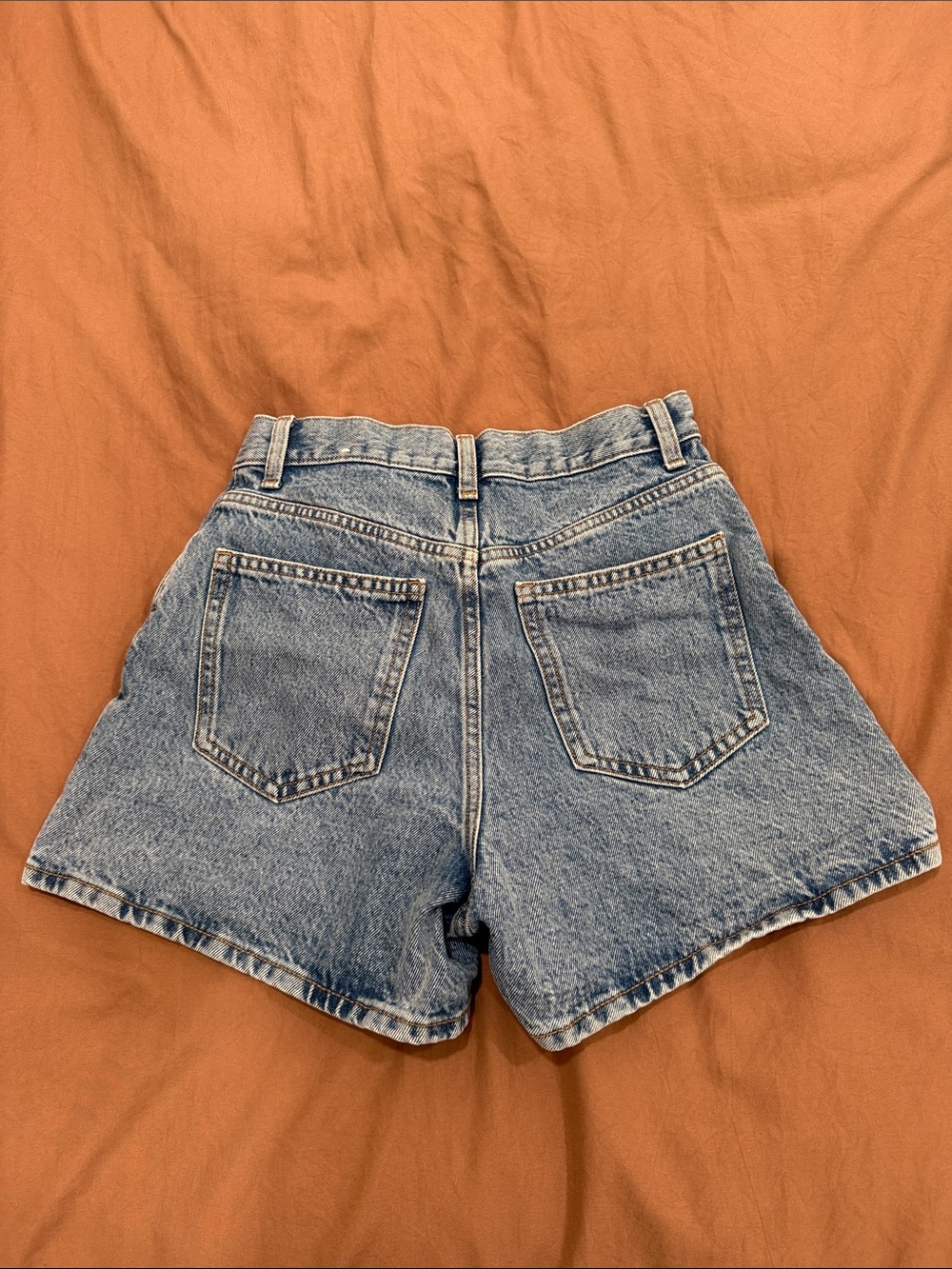 Classic High-Rise Blue Denim Jean Shorts - Comfortable Everyday Style